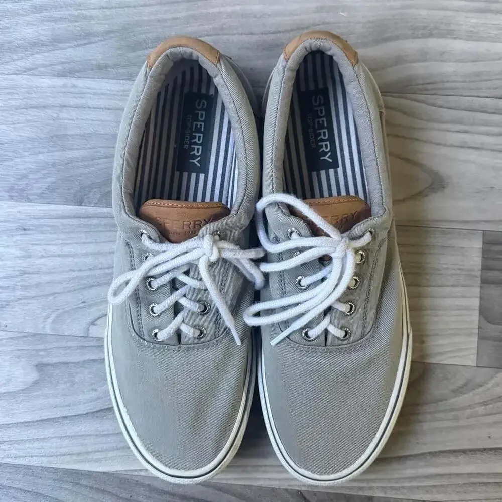 Sperry Top-Sider STS22045 Grey Canvas Sneakers Mens 11